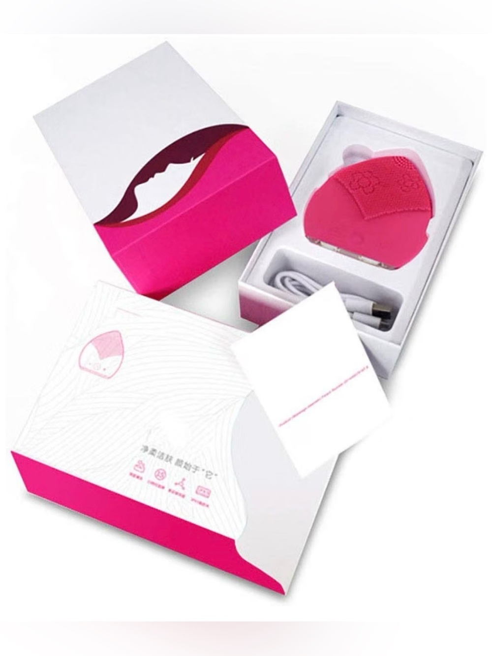 Silicone Electric Brush Facial Cleaner, Waterproof Skin Care Spa Massager